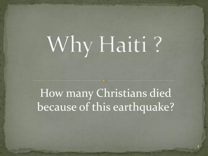 why haiti