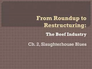 The Beef Industry Ch. 2, Slaughterhouse Blues