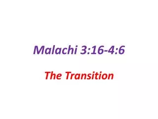 Malachi 3:16-4:6