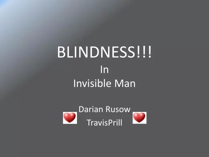 blindness in invisible man