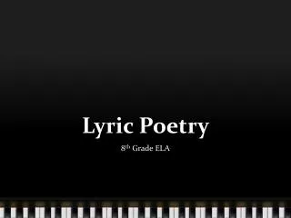 lyric poetry