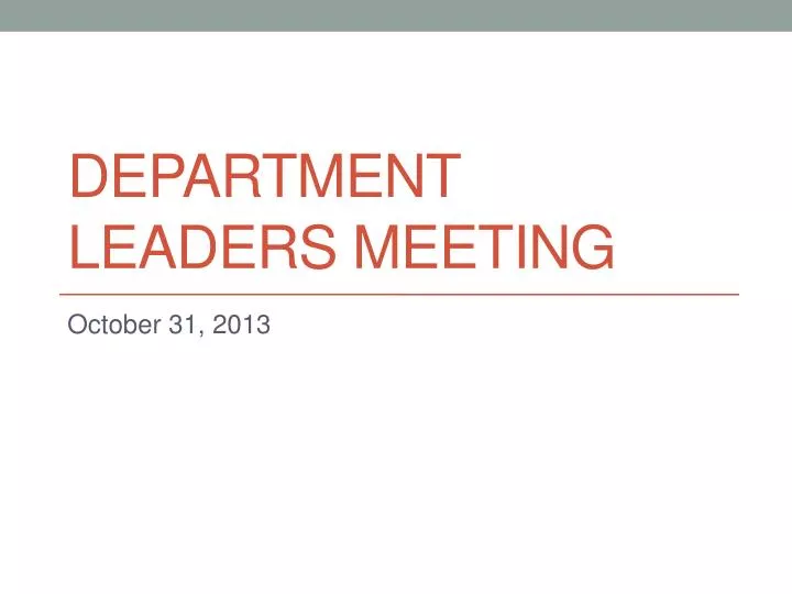 department leaders meeting