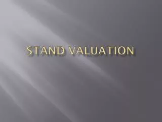 Stand Valuation