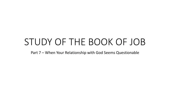 study of the book of job