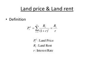 Land price &amp; Land rent