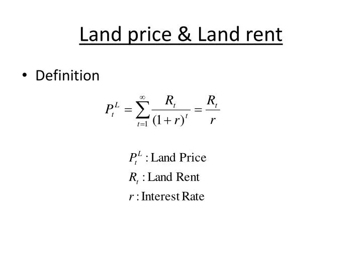 land price land rent