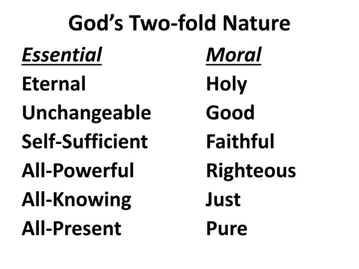 god s two fold nature
