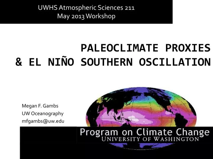 paleoclimate proxies el ni o southern oscillation