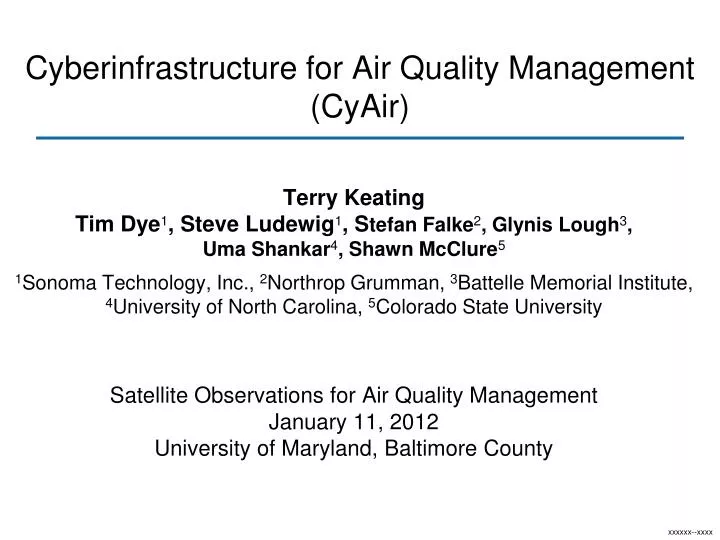 cyberinfrastructure for air quality management cyair