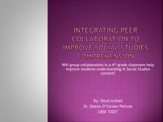 Integrating Peer Collaboration to Improve Social Studies comprehension