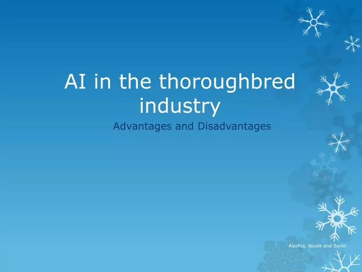 ai in the thoroughbred industry
