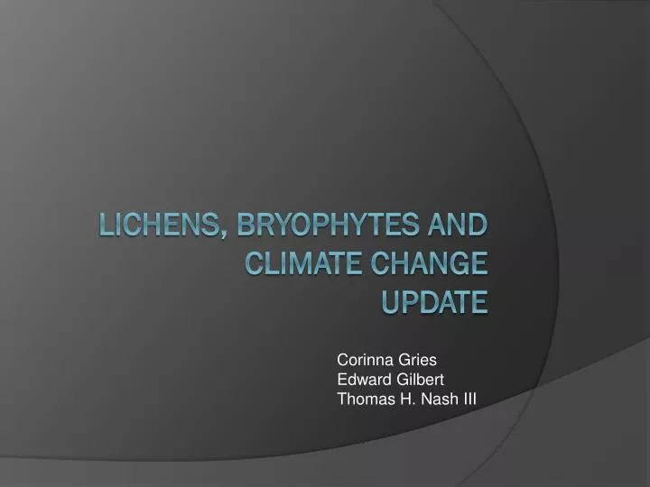 lichens bryophytes and climate change update