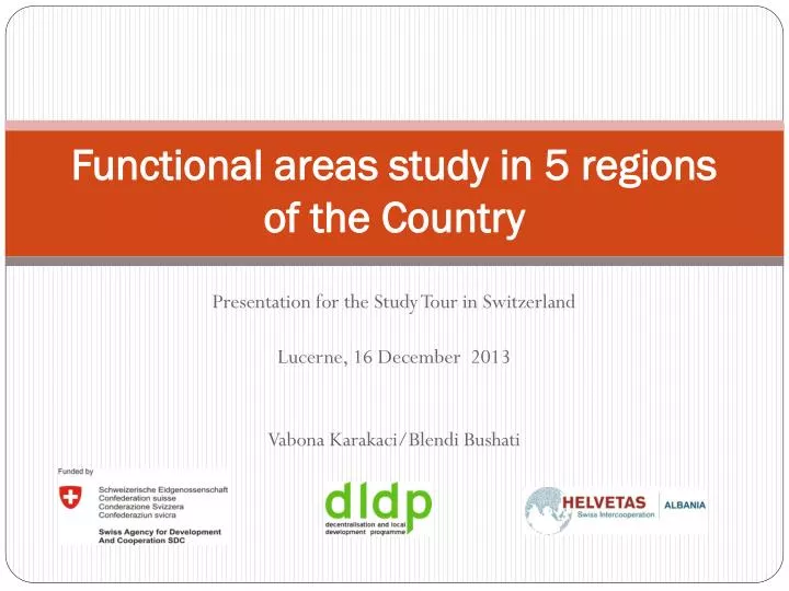 functional areas study in 5 regions of the country