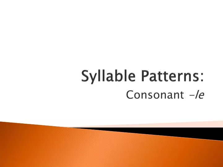 syllable patterns