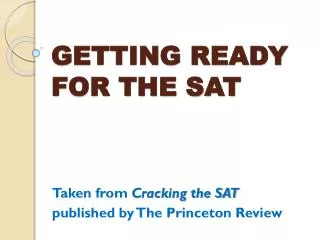 GETTING READY FOR THE SAT