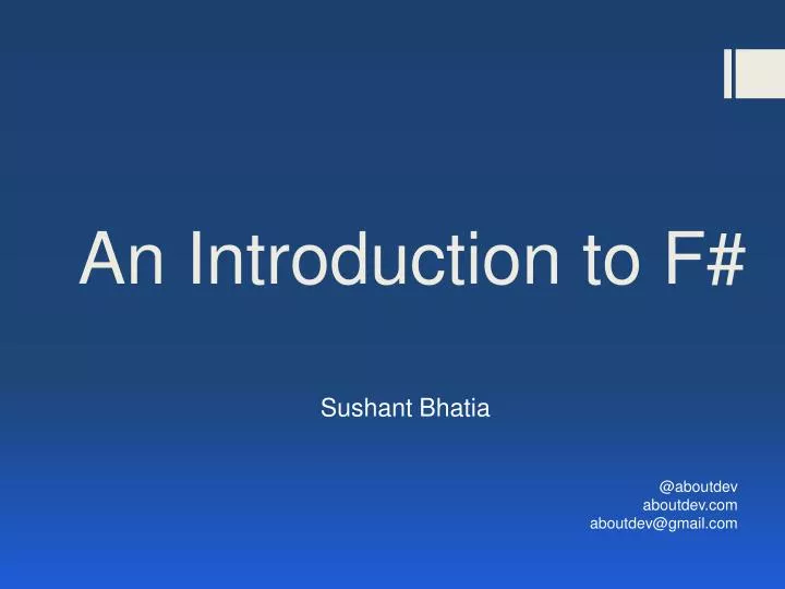 an introduction to f
