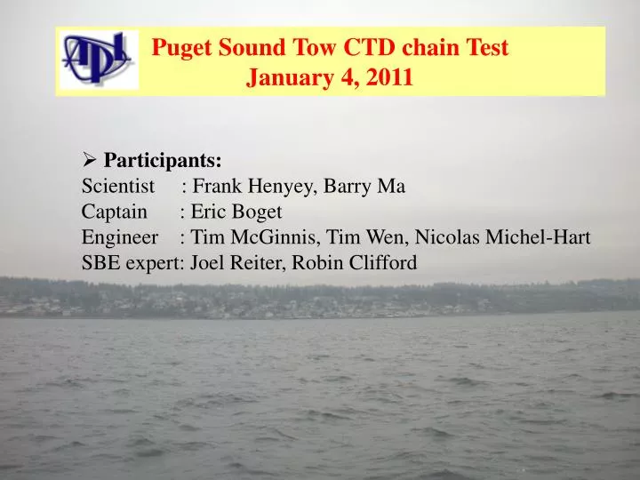 puget sound tow ctd chain test january 4 2011