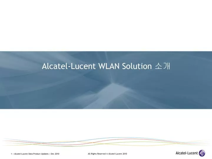 alcatel lucent wlan solution