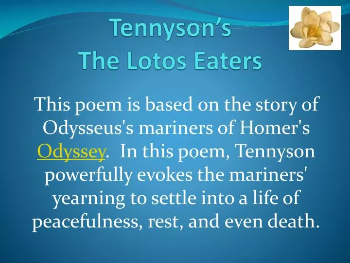 tennyson s the lotos eaters