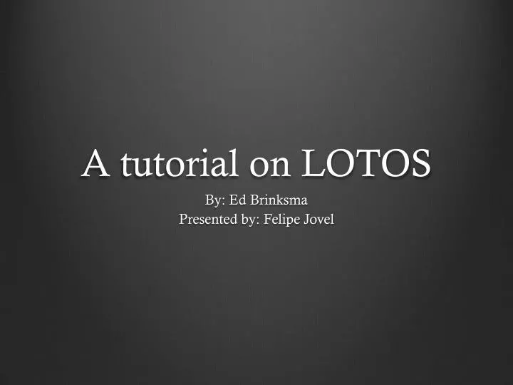 a tutorial on lotos