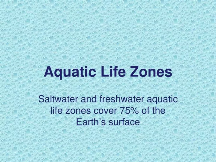 aquatic life zones