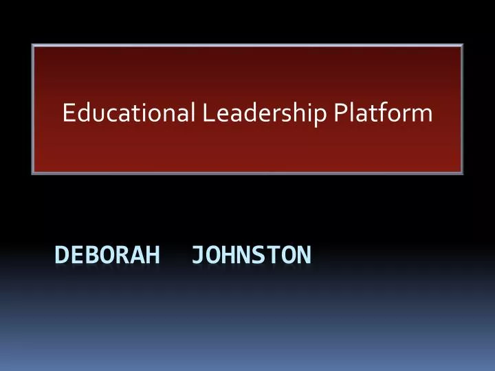 educational leadership platform