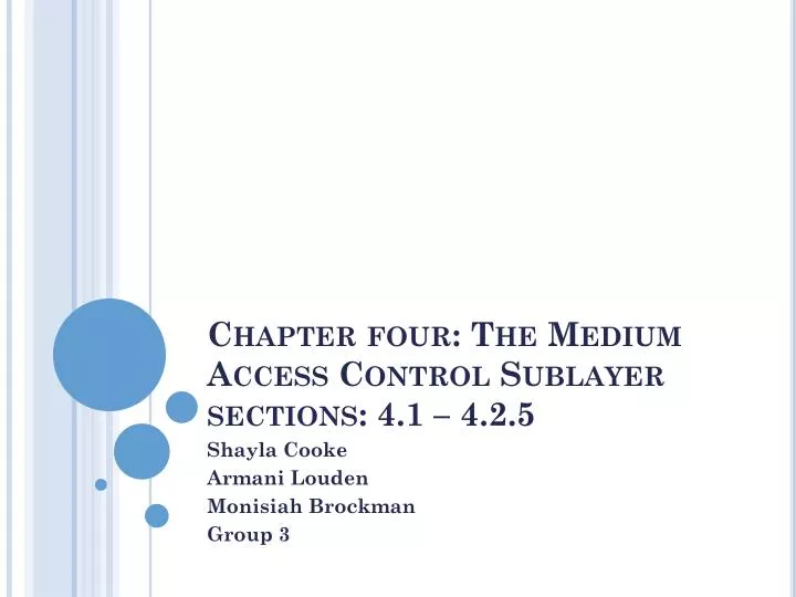 chapter four the medium access control sublayer sections 4 1 4 2 5