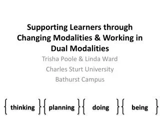 Supporting Learners through Changing Modalities &amp; Working in Dual Modalities