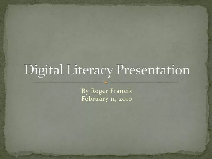 digital literacy presentation