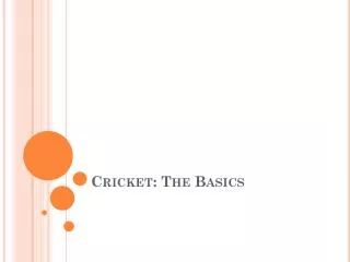 Cricket: The Basics