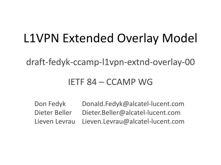 l1vpn extended overlay model