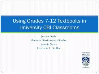 Using Grades 7-12 Textbooks in University CBI Classrooms