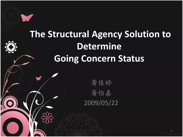 the structural agency solution to determine going concern status