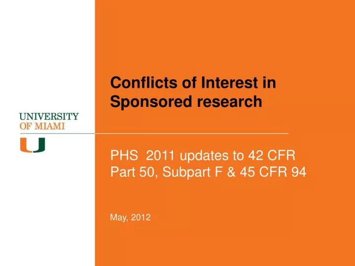 conflicts of interest in sponsored research