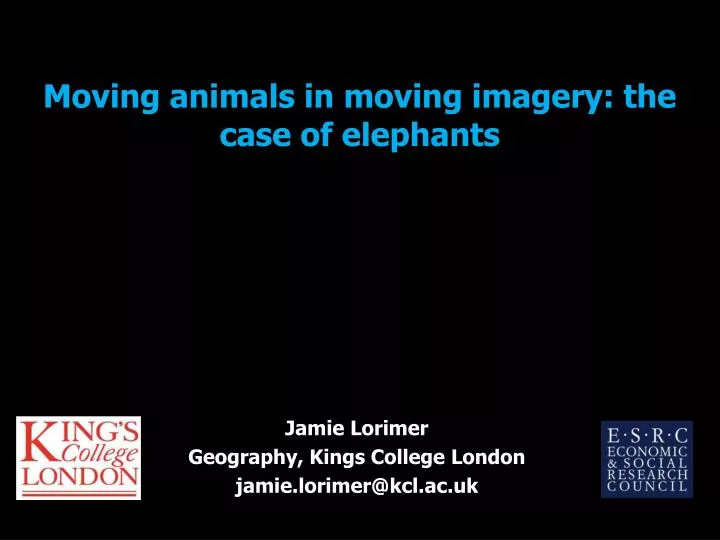 moving animals in moving imagery the case of elephants