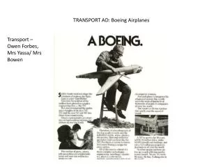TRANSPORT AD: Boeing Airplanes