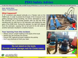 PDO Safety Advice