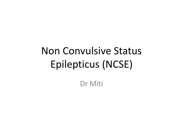 non convulsive status epilepticus ncse
