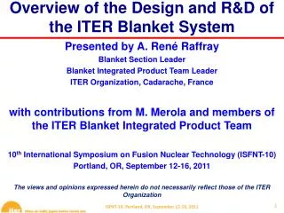 Overview of the Design and R&amp;D of the ITER Blanket System