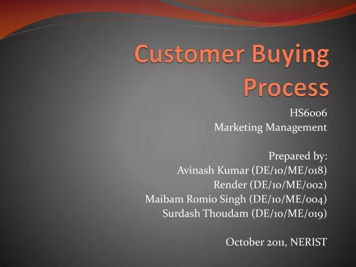 customer buying process