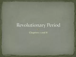 Revolutionary Period