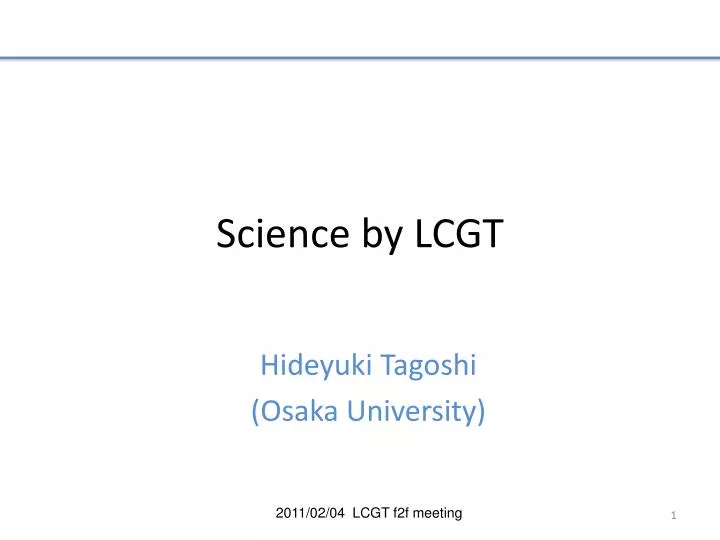 science by lcgt