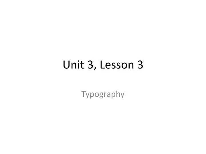 unit 3 lesson 3