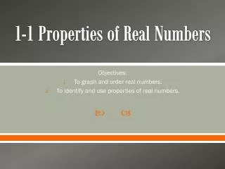 1-1 Properties of Real Numbers
