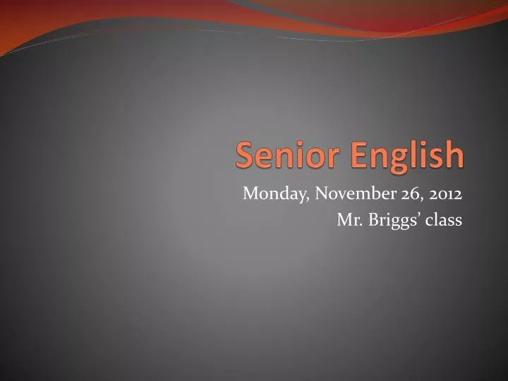 senior english