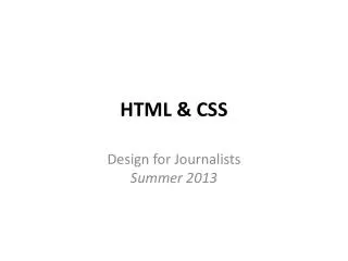 HTML &amp; CSS
