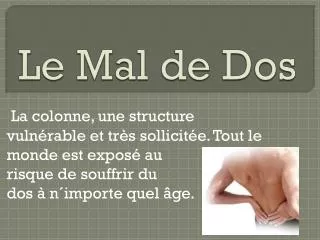 le mal de dos