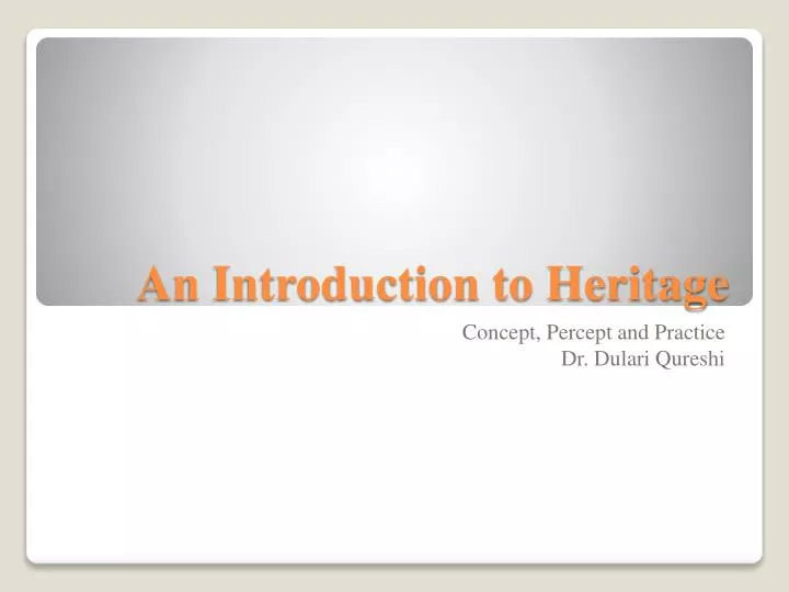 an introduction to heritage