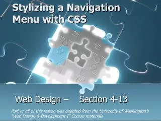 Stylizing a Navigation Menu with CSS