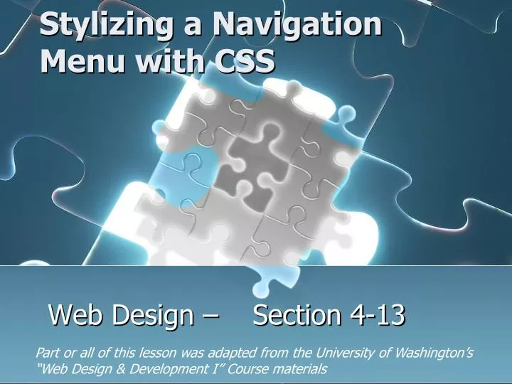 stylizing a navigation menu with css